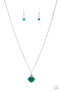 Gracefully Gemstone - Green Cat's Eye Stone Pendant Necklace