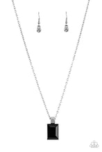 Load image into Gallery viewer, Understated Dazzle - Emerald Cut Black Rhinestone Necklace
