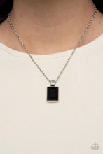 Load image into Gallery viewer, Understated Dazzle - Emerald Cut Black Rhinestone Necklace
