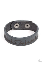 Load image into Gallery viewer, Haute Heartbeat - Silver Leather Snap Bracelet
