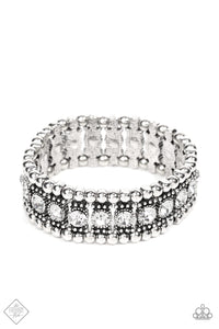 Ritzy Reboot - White Sparkling Rhinestone Bracelet