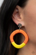 Load image into Gallery viewer, Thats a WRAPAROUND - Orange and Yellow String-wrapped Earrings
