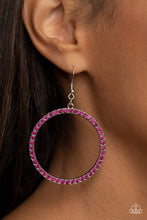 Load image into Gallery viewer, Head-Turning Halo - Large Fuchsia Hoop Earrings
