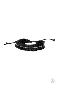 Hard to PLEATS - Black Leather Bracelet