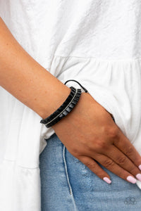 Hard to PLEATS - Black Leather Bracelet