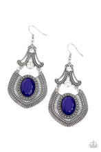 Load image into Gallery viewer, Panama Palace - Blue Fan-style Earrings
