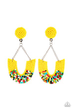 Load image into Gallery viewer, Make it RAINBOW - Yellow Seed Bead Post Back Earrings
