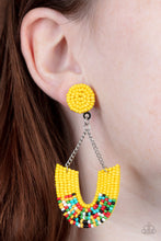 Load image into Gallery viewer, Make it RAINBOW - Yellow Seed Bead Post Back Earrings
