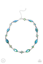 Load image into Gallery viewer, Prismatic Reinforcements - Iridescent Green Cut Rhinestone Necklace
