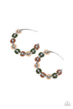 Load image into Gallery viewer, Growth Spurt - Seed Bead Autumn Pantone Flower Hoop Earrings
