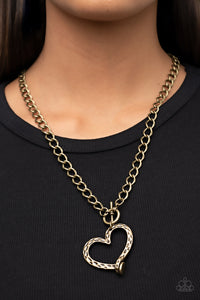 Reimagined Romance - Brass Heart Toggle Necklace