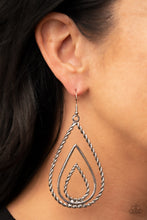 Load image into Gallery viewer, Tastefully Twisty - Silver Teardrop Earrings
