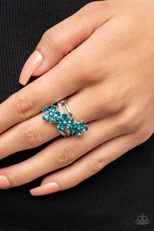 Posh Petals - Blue Floral Ring