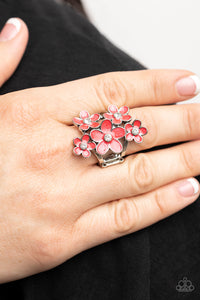 Boastful Blooms - Subdued Red Floral Ring