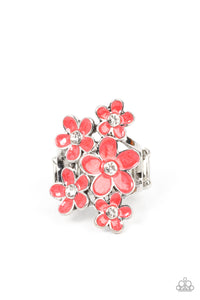 Boastful Blooms - Subdued Red Floral Ring