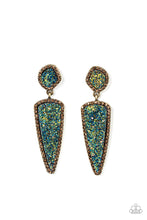 Load image into Gallery viewer, Druzy Desire - Brass and Topaz Earrings
