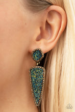 Load image into Gallery viewer, Druzy Desire - Brass and Topaz Earrings
