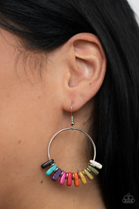 Earthy Ensemble - Multi Colored Stone Bead Earrings