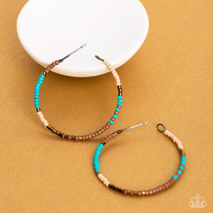 Joshua Tree Tourist - Brass & Turquoise Hoop Earrings