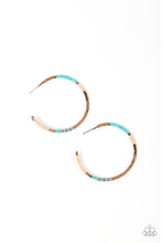 Load image into Gallery viewer, Joshua Tree Tourist - Brass &amp; Turquoise Hoop Earrings
