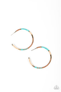 Joshua Tree Tourist - Brass & Turquoise Hoop Earrings