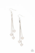 Load image into Gallery viewer, Higher Love - Silver Tassel Heart Earrings
