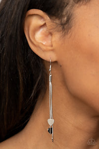 Higher Love - Silver Tassel Heart Earrings