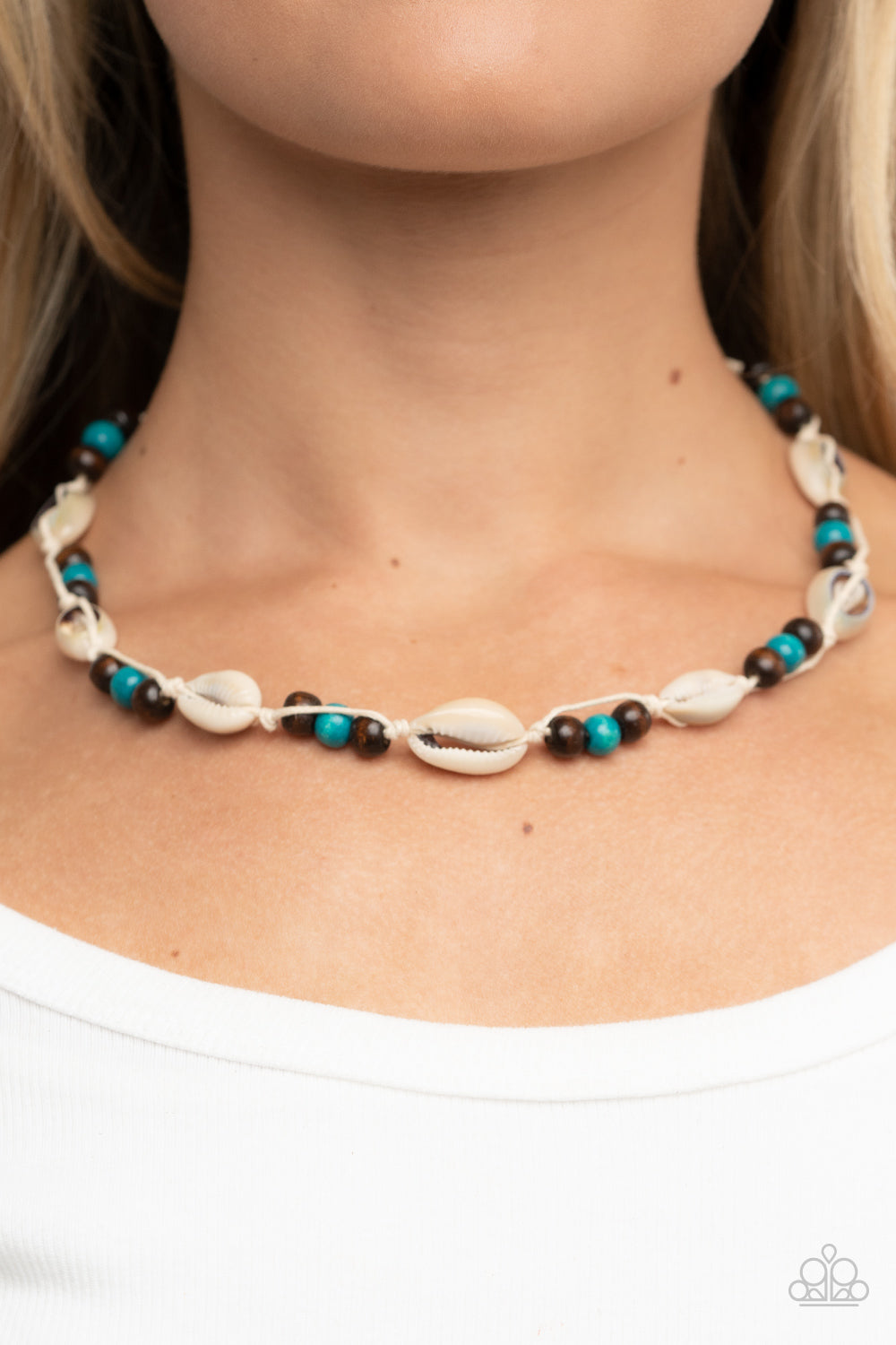 Bermuda Beachcomber - Blue Shell Necklace