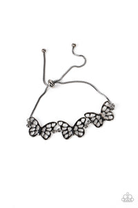 Put a WING on It - Gunmetal Butterfly Lariot Bracelet