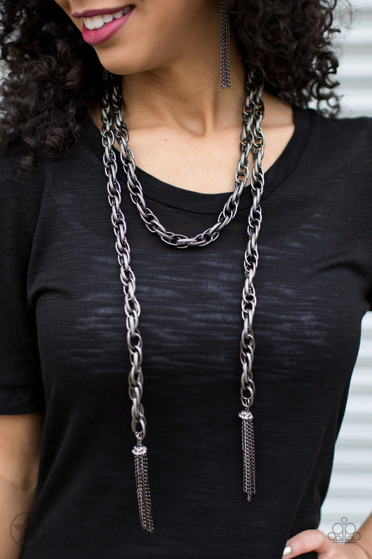 SCARFed for Attention Gunmetal Necklace