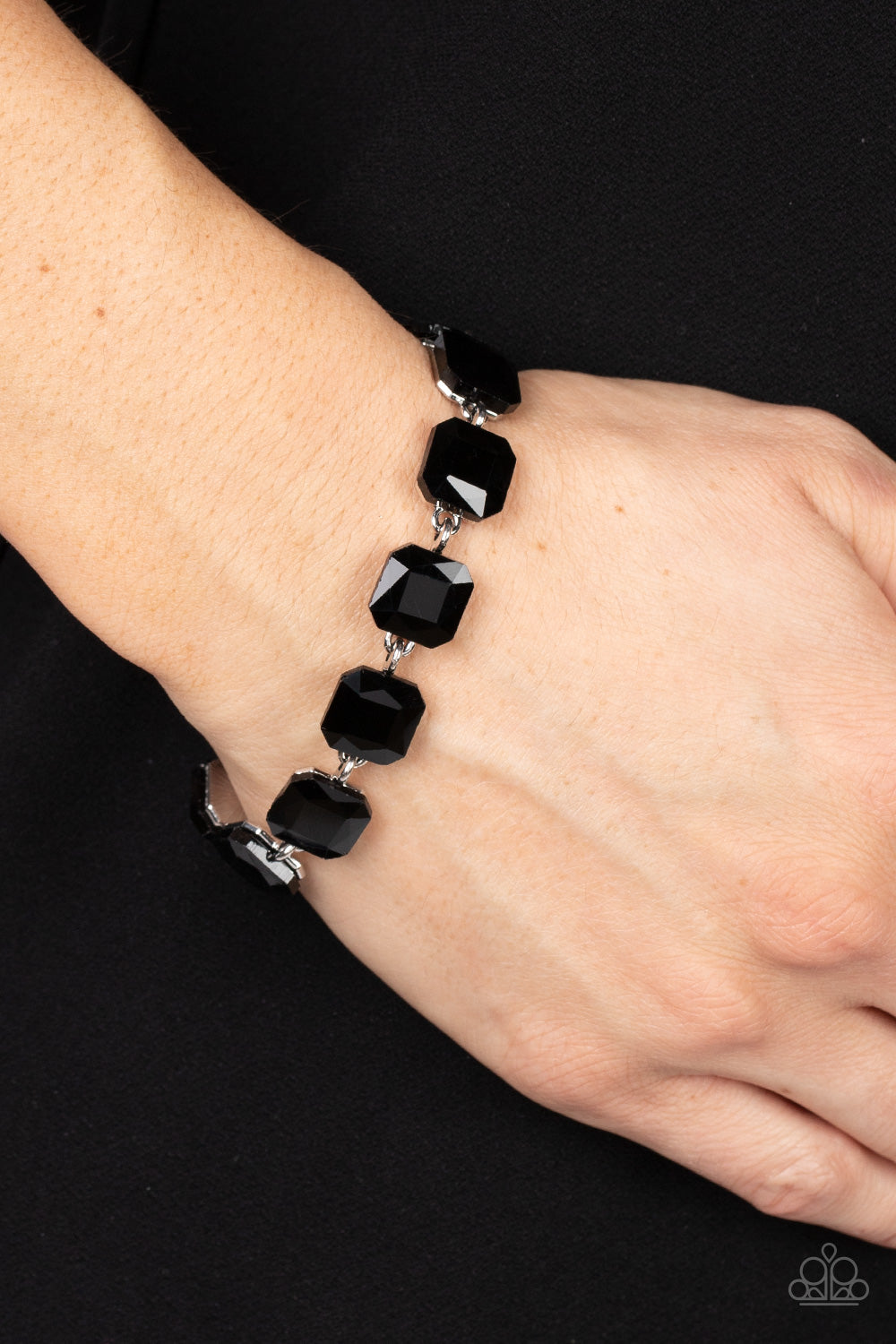 Mind-Blowing Bling - Black Rhinestone Bracelet