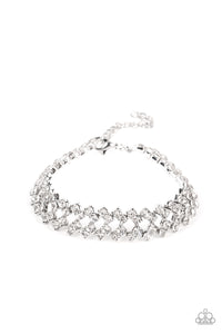 Seize the Sizzle - White Icy Rhinestone Bracelet