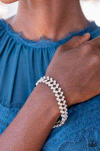 Seize the Sizzle - White Icy Rhinestone Bracelet