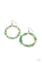 Load image into Gallery viewer, Mineral Mantra - Green Jade Stone Hoop Earrings
