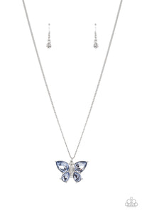 Free-Flying Flutter - Butterfly Beatitude Blue Bracelet & Necklace Set