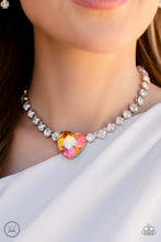 Load image into Gallery viewer, Heart in My Throat - Orange Heart-Shaped Gem Choker Necklace
