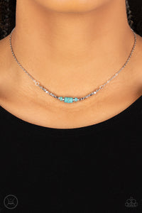 Retro Rejuvenation - Turquoise Choker Necklace