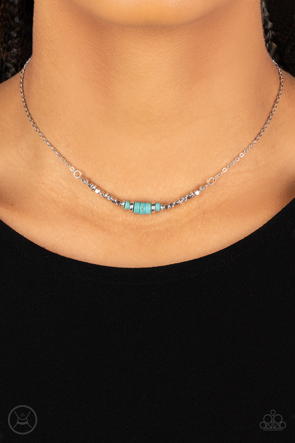 Retro Rejuvenation - Turquoise Choker Necklace