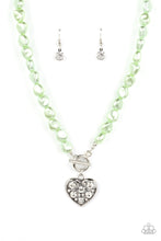 Load image into Gallery viewer, Color Me Smitten -  Pearly Beaded Necklace with Glitty Heart Pendant
