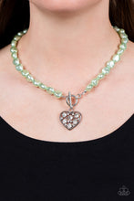 Load image into Gallery viewer, Color Me Smitten -  Pearly Beaded Necklace with Glitty Heart Pendant
