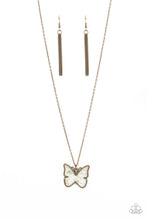 Load image into Gallery viewer, Gives Me Butterflies - Brass Frosted Butterfly Necklace
