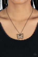 Load image into Gallery viewer, Gives Me Butterflies - Brass Frosted Butterfly Necklace
