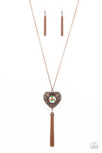 Load image into Gallery viewer, Prismatic Passion - Copper Filigree Heart Pendant Necklace
