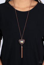 Load image into Gallery viewer, Prismatic Passion - Copper Filigree Heart Pendant Necklace
