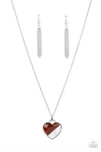 Load image into Gallery viewer, Nautical Romance - Brown &amp; White Heart Pendant Necklace
