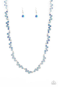 GLOWING Admiration & Flatter Yourself - Blue sapphire rhinestone necklace & bracelet set