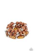 Load image into Gallery viewer, WILD-Mannered - Brown Stretch Bracelet With Wooden and Acrylic Beads
