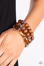 Load image into Gallery viewer, WILD-Mannered - Brown Stretch Bracelet With Wooden and Acrylic Beads
