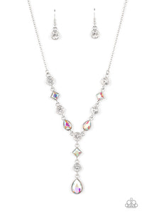 Forget the Crown - Iridescent Rhinestone Drop Necklace