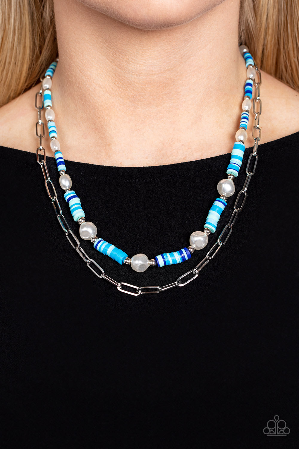 Tidal Trendsetter - Blue or Multi-colored  Beaded Necklace